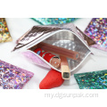 Holographic ပလတ်စတစ်ရေကြောင်း Padded Ziplock အိတ်